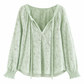 👚✨Women's Elegant Loose Fit Long Sleeve Lace Pullover Blouse