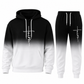 Men's 3D Digital Print Long Sleeve Hooded Sweatshirt and Pants Set Loose Fit Tracksuit for Spring and Autumn
