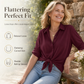Women Elegant Casual Long Sleeve Button Up Blouse