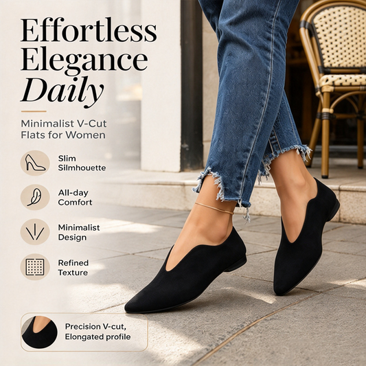 🖤Black Friday Sale:50% OFF🖤Women's Chic Pointed Toe V-Cut Flat Shoes