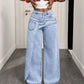 Women's Trendy Asymmetric Overlap Wide-Leg Jeans