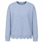 ✨Women's Scalloped Hem Crew Neck Sweatshirt – Soft, Casual, Feminine Everyday Comfort