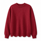 ✨Women's Scalloped Hem Crew Neck Sweatshirt – Soft, Casual, Feminine Everyday Comfort