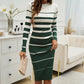 🖤Black Friday Sale:50% OFF🖤Women's Long-Sleeve Striped Bodycon Knit Dress