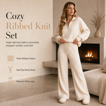 ⏰  💖Black Friday Mega Deal – 50% off!💖Women's Knitted Pullover & Wide-Leg Pants 2-Piece Set