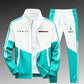 🔥Men's Colorblock Zip-Up Jacket & Drawstring Pants Set