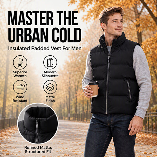 ⏰  💖Black Friday Mega Deal – 50% off!💖Men's Classic Stand Collar Padded Vest