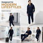 Men's 2 Piece Jacquard Hoodie Set Autumn Winter Casual Hooded Sweatshirt and Sweatpants Tracksuit