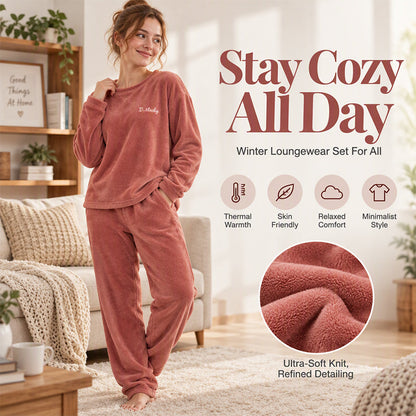 Women's Cozy Warm Coral Velvet Pajama Set