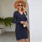 Women's Casual V-Neck Cable Knit Dress