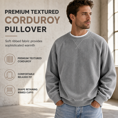 ⏰Black Friday Mega Deal – 50% off!💖Men's Corduroy Crewneck Long Sleeve Pullover Sweatshirt