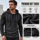 Men's Textured Pleated Shoulder Hooded Sweatshirt