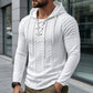 Men's Textured Pleated Shoulder Hooded Sweatshirt