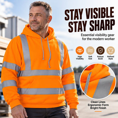 Men's High Visibility Reflective Zipper Hoodie